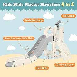 Virubi 5 in 1 Toddler Slide Playset, Climbing Toys