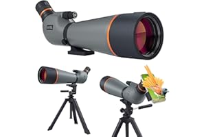 Three Triping Spotting Scope 25-75x85, Dual Focusing Spotting Scopes with BAK4 Prism & FMC Lens, Tripod, Phone Adapter and Carrying Case, Spotter Scope for targeting, Bird Watching, Wildlife