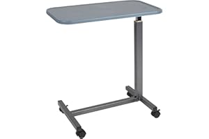Drive Medical Plastic Top Overbed Table, Silver Vein, 1 Each 1 Count