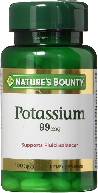 Nature's bounty potassium gluconate 595mg dietary supplement caplets - 100 ct (074312011108)
