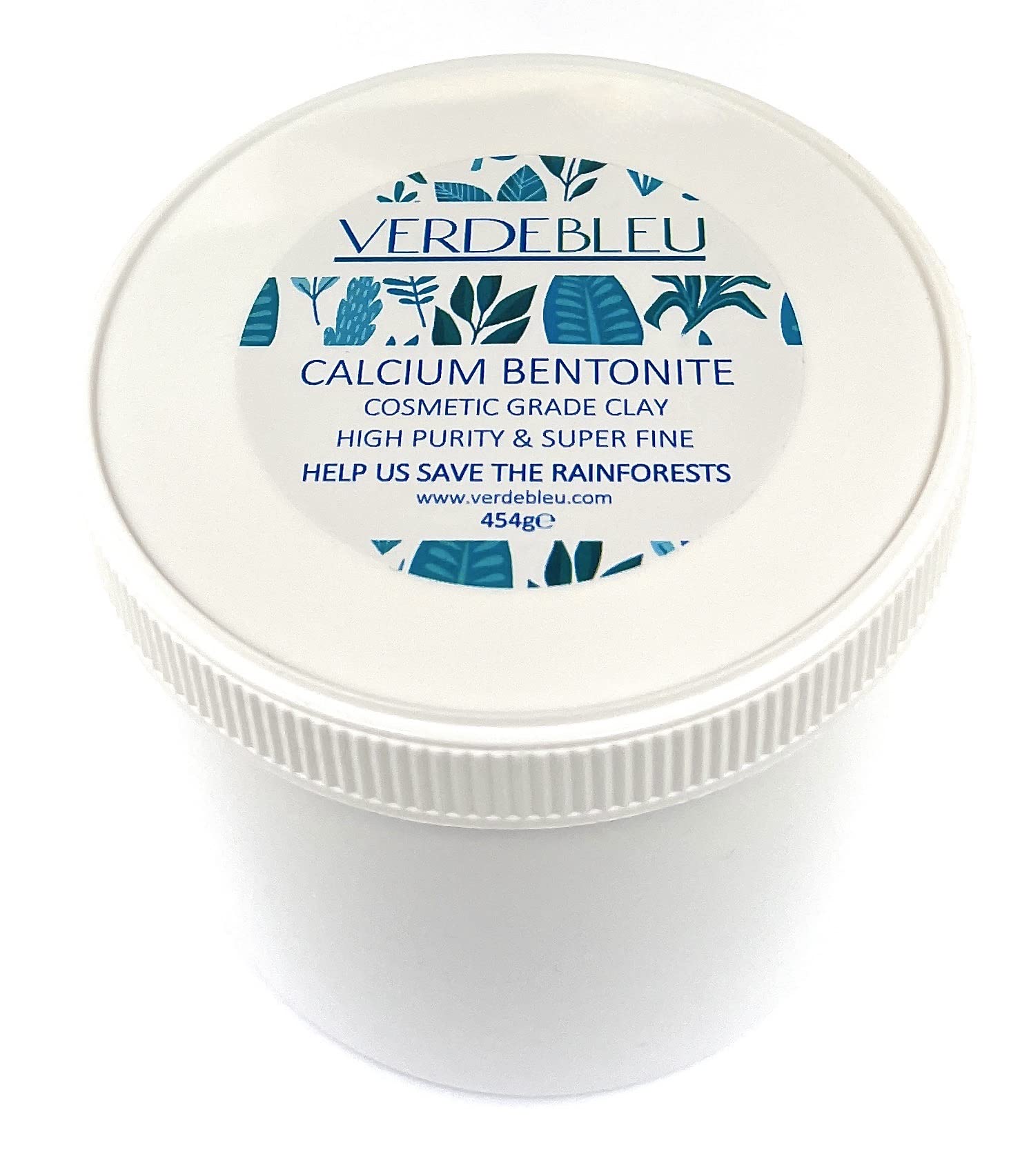 Verdebleu Calcium Bentonite Clay Powder – 100% Natural Cosmetic Grade – Deep Pore Purifying Face & Body Mask – 454g