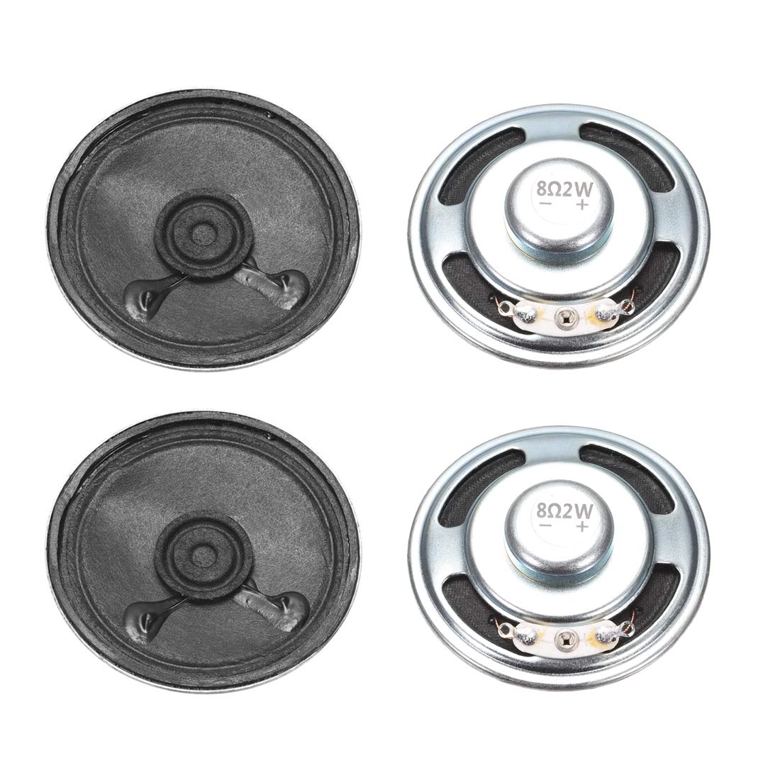 sourcing map 2W 8 Ohm DIY Magnetic Speaker 50mm Round Shape Replacement Loudspeaker 4pcs