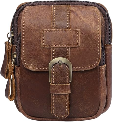 Amazon Genda 2archer Jp ウエストバッグ メンズ 本革 ミニ ヒップバッグ レザー ウエストポーチ 軽量 縦型 おしゃれ 男性用 ベルトポーチ 革 バイク 自転車 釣り コンパクト ブラウン B Genda 2archer Jp ウエストバッグ
