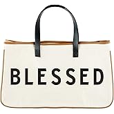 Creative Brands Faithworks - Inspirational Canvas Weekender Tote Bag with Leather Handles and Inside Pocket