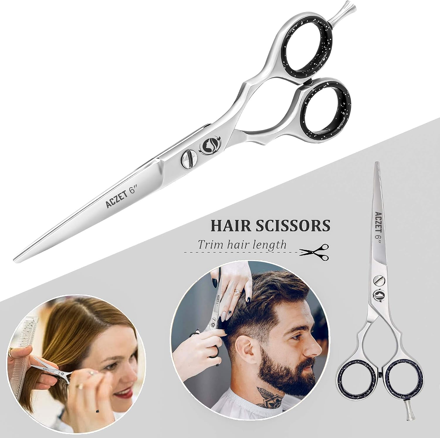 Professional Hairdressing Hair Cutting Scissors Barber Salon Shears in Stainless Steel for Men Ladies Women Kids Children - Image 4
