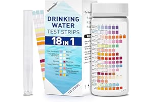 SAYSUMMER Home Water Testing Kits for Drinking Water: 18 in 1 125 Strips Drinking Water Test Kit for Well Testing Lead Fluoride Iron Nitrate Chlorine and More