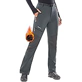 Ewedoos Snow Pants Womens Ski Pants Waterproof Insulate Softshell Fleece Lined Winter Hiking Snowboard Zipper Bottom Leg