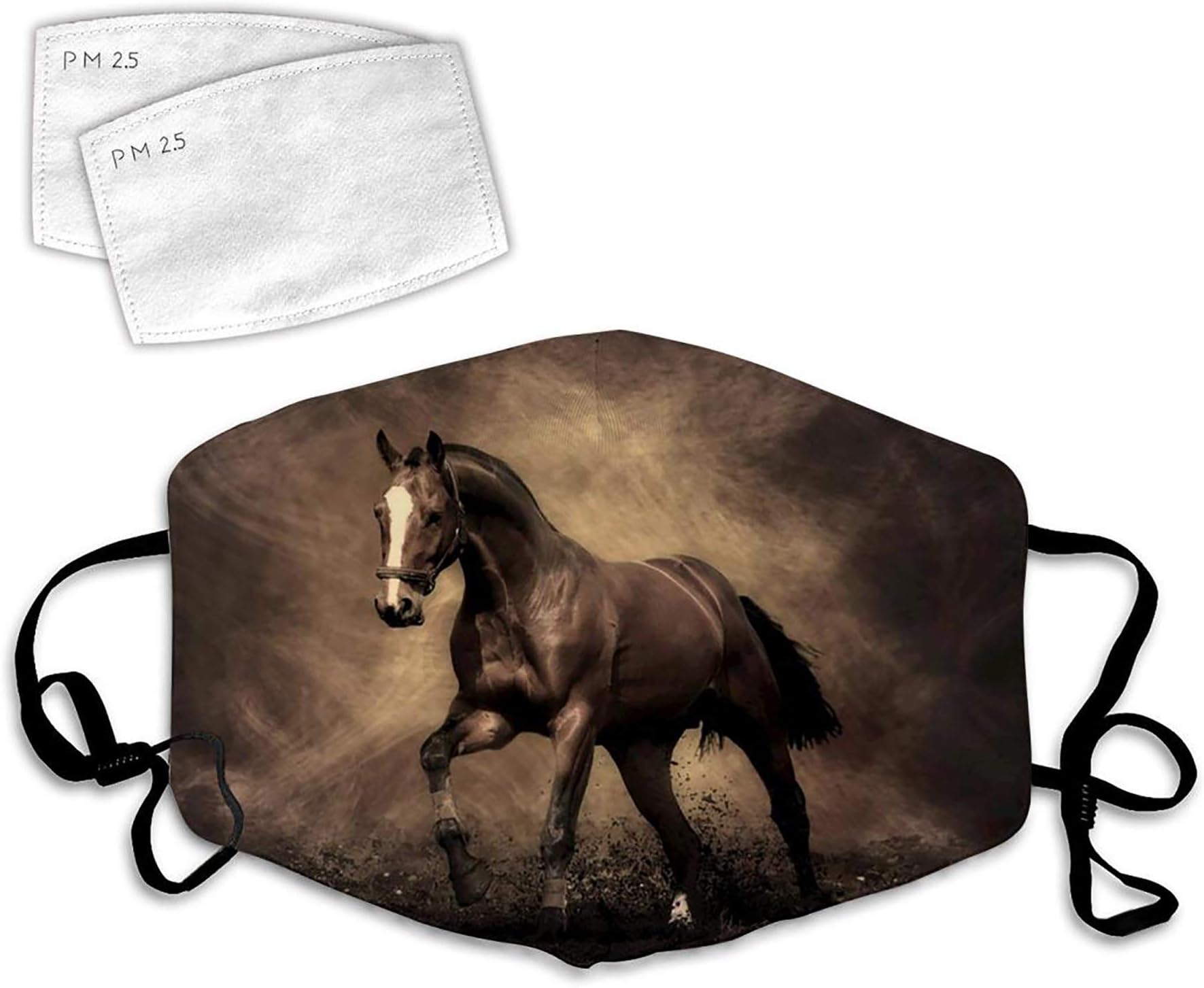 189 Horse Breathable Reusable Windproof Facial Decorations Adjustable Ear Loops for Kids Teens Women Men