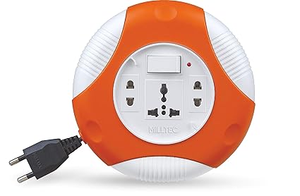 Milltec 1088 Clippy 2 pin 10 meter Flex Box (extension cord with Indicator & International Sockets)