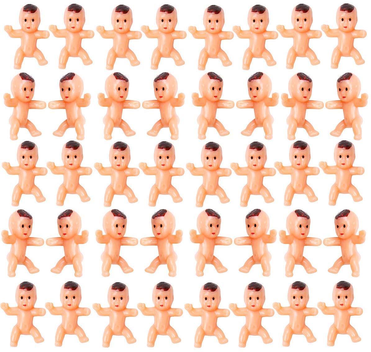Mini Plastic Babies,100 Pieces Tiny Baby Figurines Angel Cupid Doll for Baby Shower Ice Cube Game and Party Decoretions 1 inch