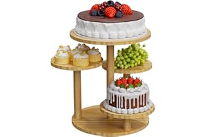 NEYCIL Cupcake Stand, 4-Tier Dessert Stand for 30 Cupcakes, Round Wood Tower Display Premium Holder Dessert Tree Tower for Ch