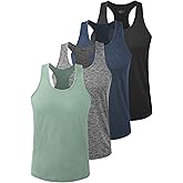 Vislivin Workout Tank Tops for Men Quick Dry Y-Back Tanks Bodybuilding Sleeveless Shirts-4 Packs