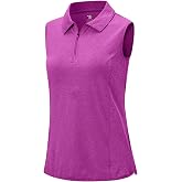 BGOWATU Women's Sleeveless Golf Polo Shirts 1/4 Zip Tennis Tank Tops with Collar UV Protection Quick Dry