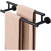 Alise Double Towel Bar Black,16" Towel Racks for Bathroom Wall Mounted,Bathroom Towel Rack SUS304 Stainless Steel Bathroom Towel Holder Quick Drying Hand Towel Holder Towel Bar for Walls