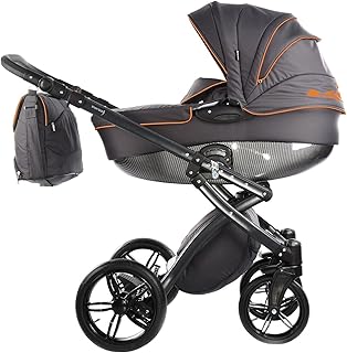 knorr-baby 3762-2 Kombikinderwagen Alive Be Carbon, dunkelgrau/orange