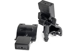 Click&Fit Front Windshield Washer Nozzles compatible with Toyota 2007-2023 Camry Corolla RAV4 Highlander Tundra, Lexus RX350 IS250 GX460 – Wiper washer sprayers replaces 85381-12300, (Fan, 2 pcs)