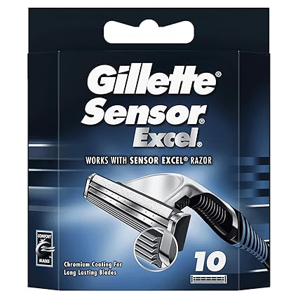 Gillette Sensor Excel Herren Rasierklingen, 10er Packung