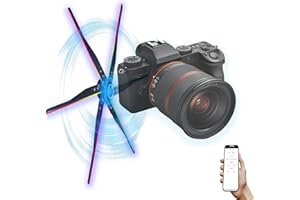 YSTEROKS 6-Blade 3D Hologram Fan 24in(60cm) HD LED Transparent Spinning Projector Display, Holographic 3D Projection for Advertising, Retail, and Events