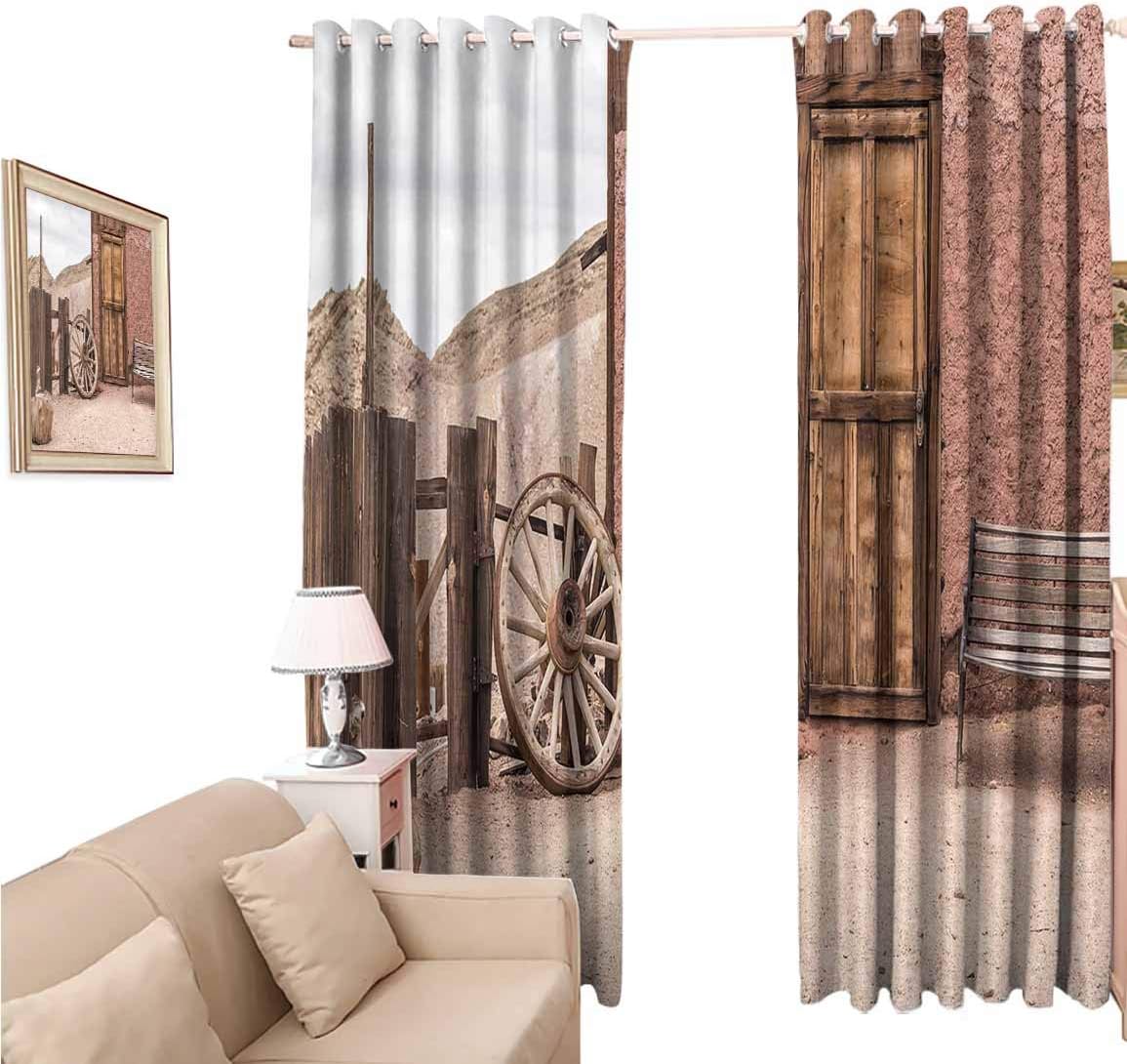 Amazon.com: Decorative Blackout Curtains, Barn Wood Wagon Wheel