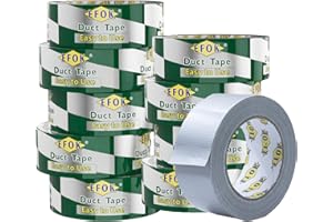 EFOK 10 Pack Duct Tape Heavy Duty Waterproof, Sliver Duct Tape Bulk 1.88 Inch X 90 Ft, Strong Adhesive for Indoor Outdoor Tear by Hand