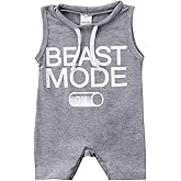 DUBASAM Newborn Infant Baby Boy Beast Mode Sleeveless Short Romper Jumpsuit Summer Clothes