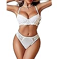 Avidlove Lingerie for Women 2 Pieces Lingerie Set Lace Bra and Panty Sets Sexy Babydoll Underwear