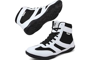 ZIITOP Wrestling Shoes Men Boxing Shoe for Mens Weightlifting Powerlifting Deadlift Squatting High Top Fitness Zero Drop