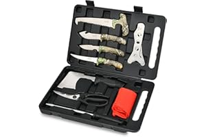 LANCERGEAR Field Dressing Kit Hunting Knife Set, 11-Piece Portable Hunting Accessories for Men, Hunting Stuff, Hunters, Ourdoor Knife for Hunting, Survival, Fishing, Camping