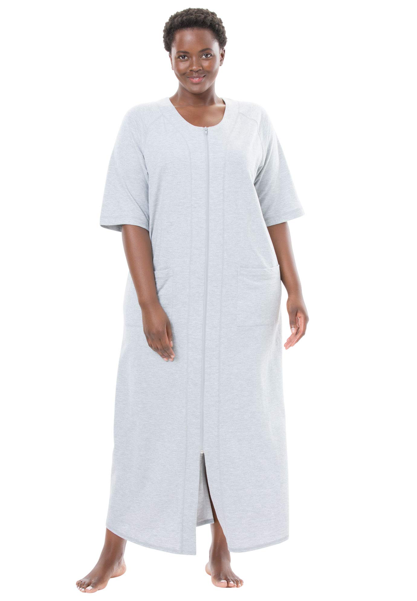 Womens Plus Size Long French Terry Zip Front Robe Desertcart INDIA