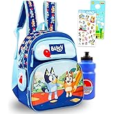 Bluey Mini Backpack for Kids - Bundle with 12" Backpack Purse for Girls Plus Water Bottle, Stickers, More | Bluey Small Bag Set