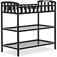 Dream On Me Emily Changing Table In Black, Comes With 1" Changing Pad, Features Two Shelves, Portable Changing Station, Made Of Sustainable New Zealand Pinewood