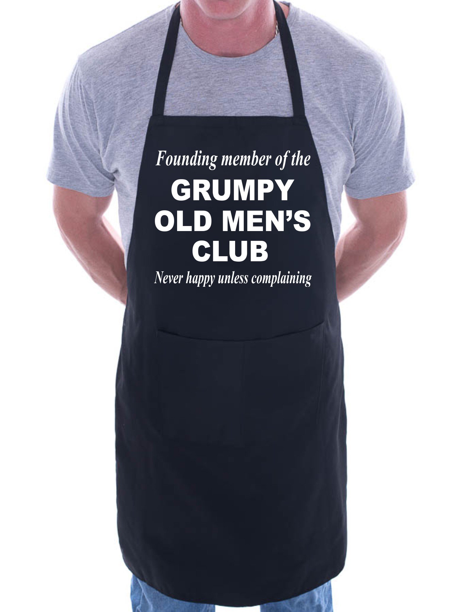 Print4U Grumpy Old Men BBQ Cooking Funny Novelty Apron Black
