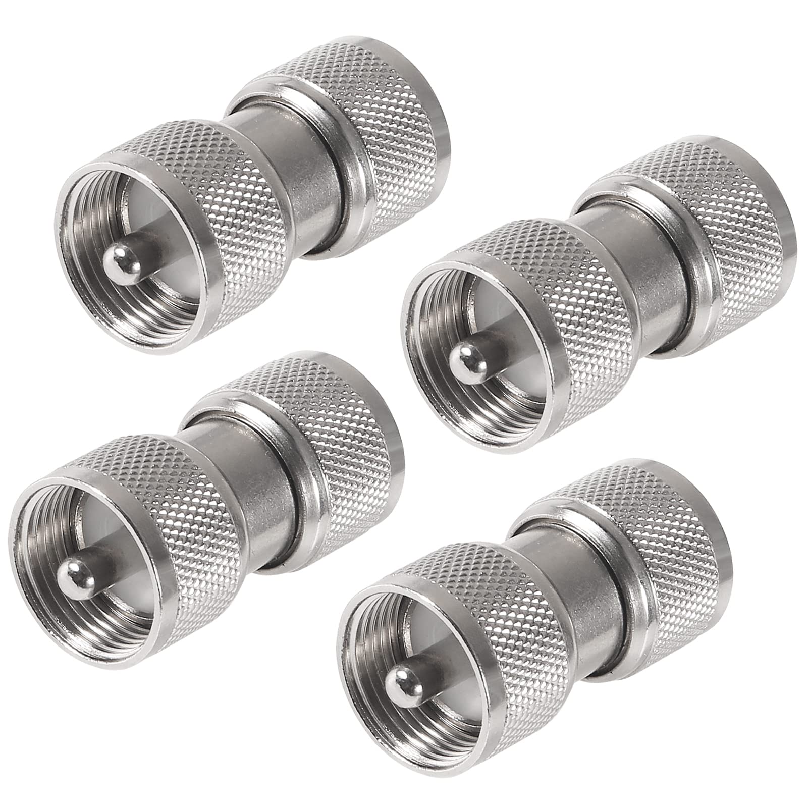 AEDIKO 4pcs UHF Male Connector UHF PL259 Male to Male Adapter Low Loss UHF Male PL259 SO239 Connector