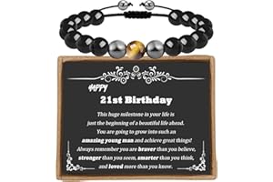 Sereney 9 10 11 12 13 15 16 18 21 30 40 50 60 Year Old Birthday Gifts for Him Boys, Handmade Triple Protection Bracelets as Adjustable National Boyfriend Day Bracelets for Boys Son Grandson Dad Man