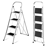 Daniks 4 Step Ladder with Handrail | Foldable Step