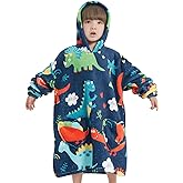 Fiosnow Dinosaur Blanket Hoodies for Kids Toddler 2-6YR Oversize Wearable Blanket Hoodies for Boys Girls