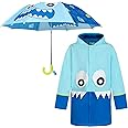 addie & tate Kids Umbrella for Girls and Boys & Rain Coats Set -Toddler Umbrellas Kids Raincoat Boys Girls Jacket