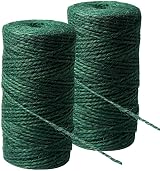 nuoshen 2 Rolls Green Hemp Garden Twine 200m 656ft Natural Jute String view 1