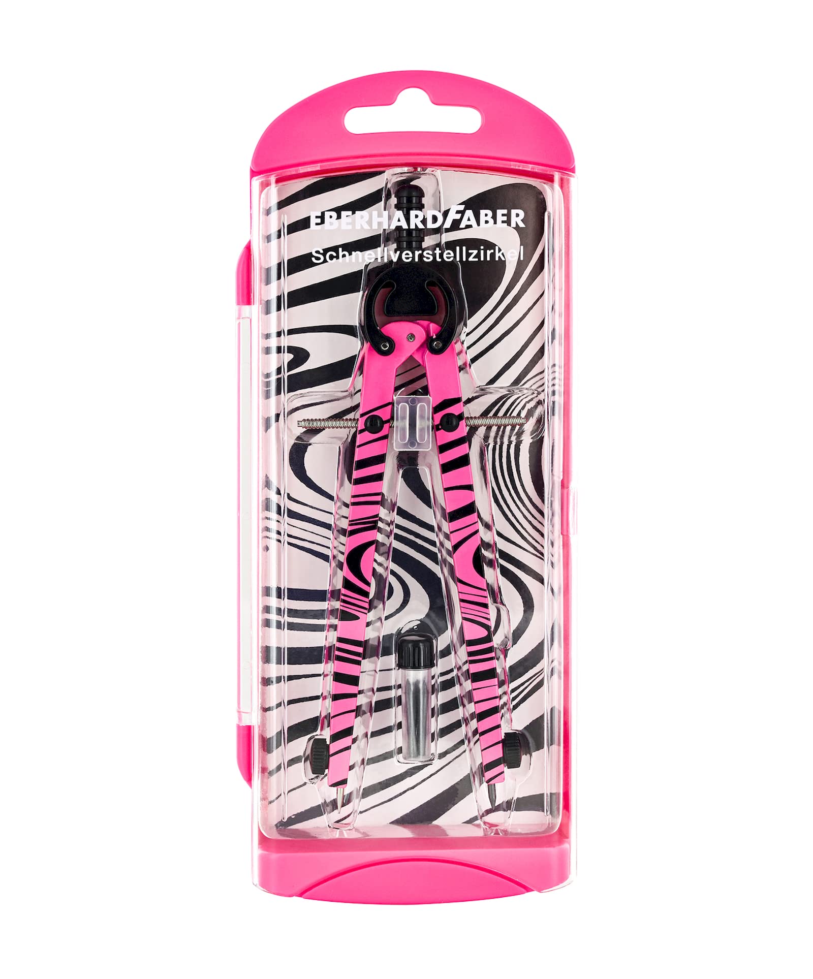 Eberhard Faber 571701 – Quick Adjustment Compass in Case, Neon Pink