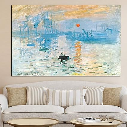 Monet Impressionist Landscape Poster Print Canvas Oil Painting Wall Picture Ln