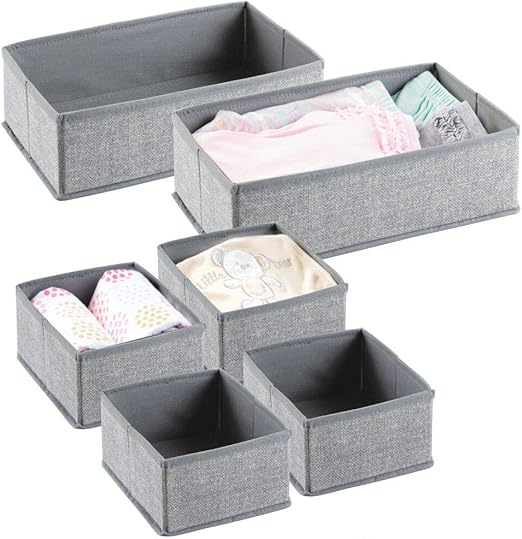 Amazon Com Mdesign Soft Fabric Dresser Drawer And Closet Storage