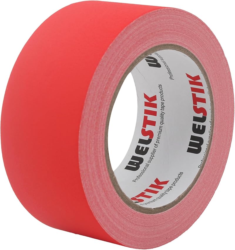 WELSTIK Thin Gaff Tape 25MM 30.2M Matt Cloth Tape Red