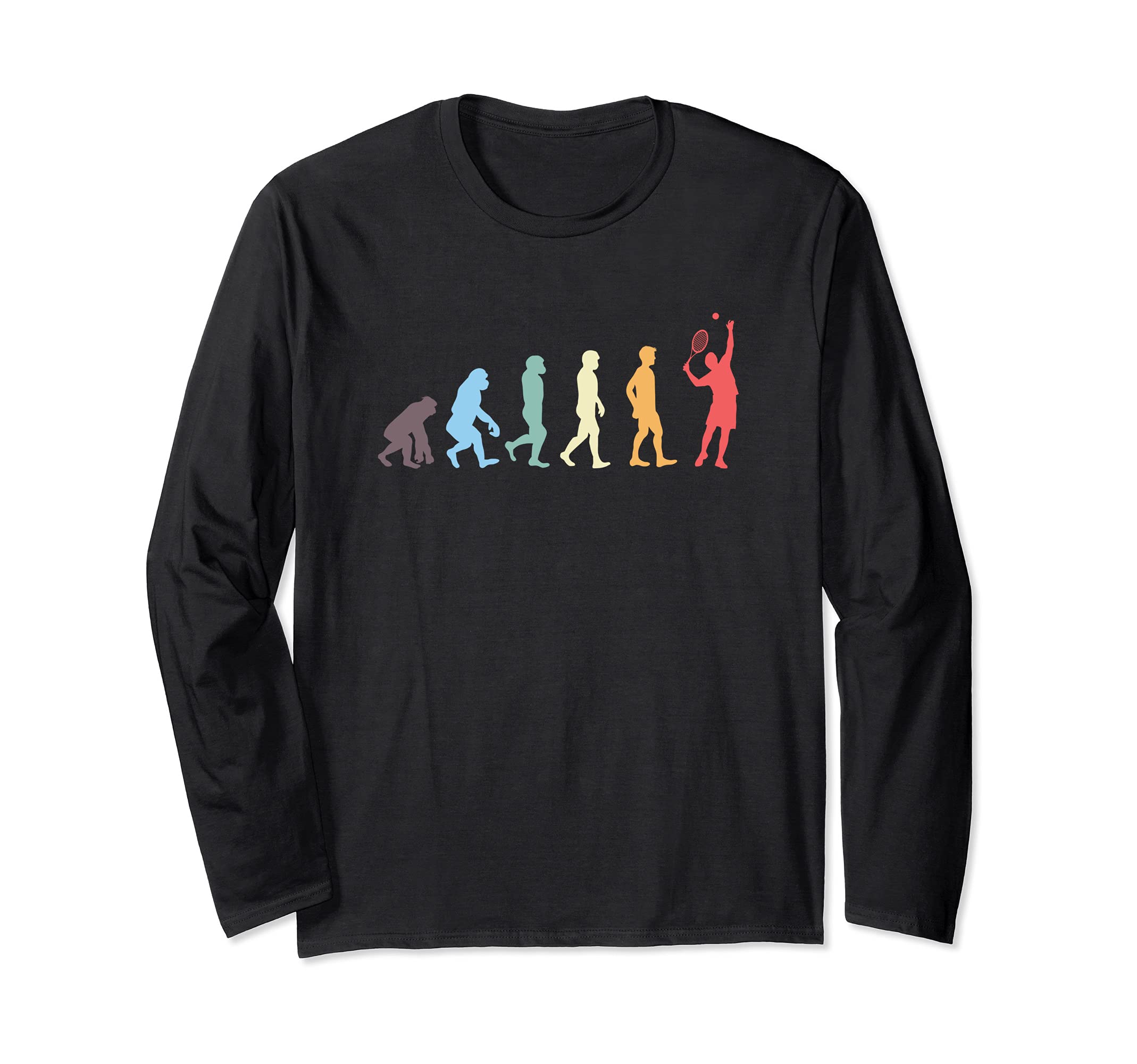 Evolution Chart Of Tennis Sports Lover Tennis Enthusiast Long Sleeve T-Shirt
