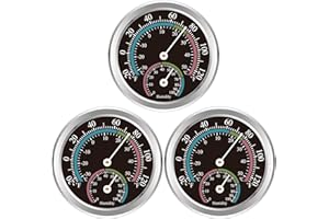 SEMONSAL Indoor Thermometer Hygrometer Mini Analog 2 in 1 Temperature Humidity Outdoor Monitor Gauge for Home, Offices, Wall, Display Mechanical (3 Pack)