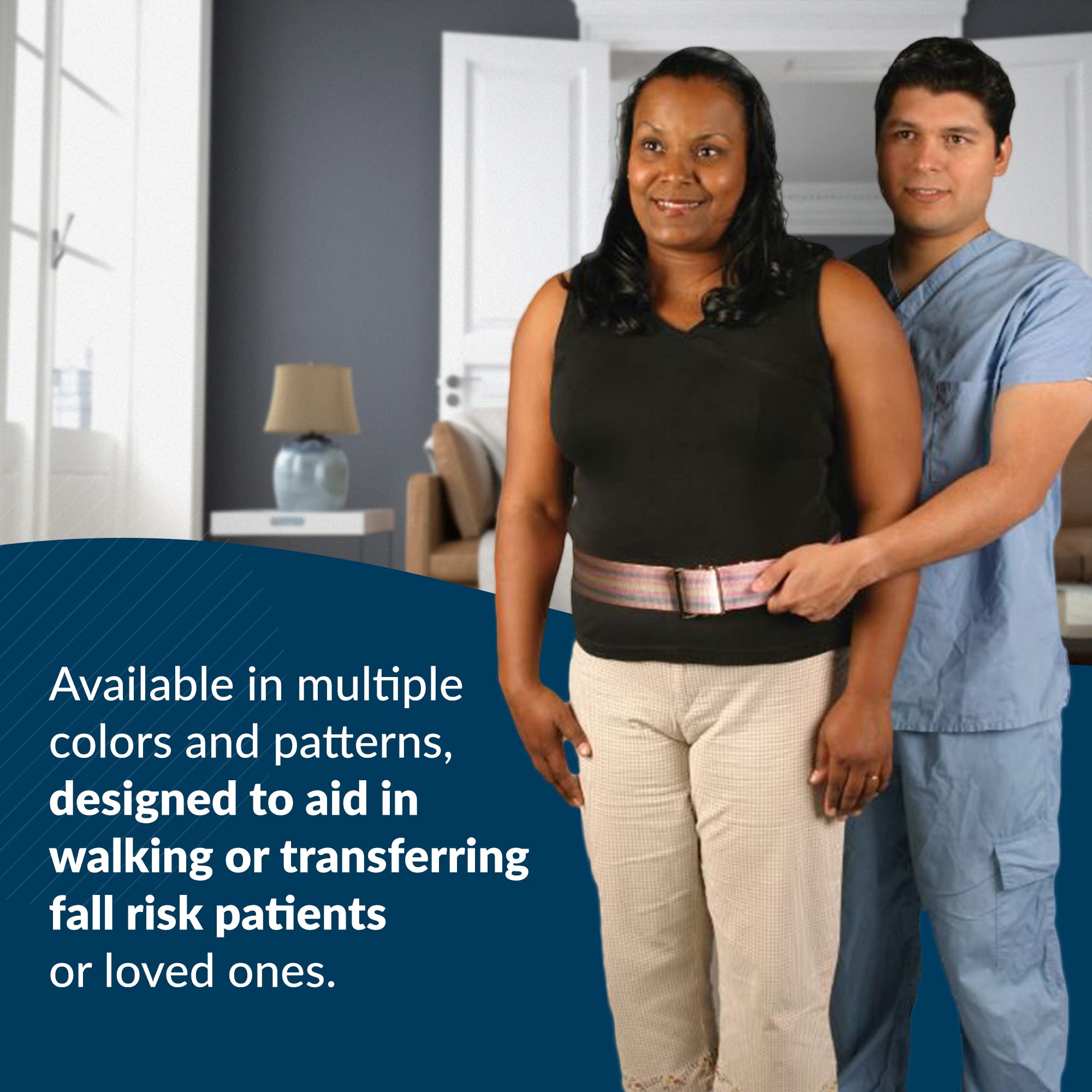 TIDI Posey Gait Belt, Navy Blue, Long, 74” – Walking Belt & Gait Belt – Quantity: 1 – Medical Supplies for Nurses, Physical Therapy & Home Care (6528L)