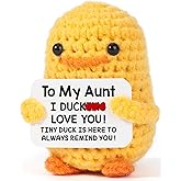 MBL Aunt Gifts for Mothers Day - to My Aunt, Small Cute Funny Crochet Duck Doll Birthday Easter Mother's Gifts for Aunts Aunty Auntie from Niece Nephew