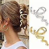 CAKURE Metal Hair Claw Clips Gold Hair Clips Large Claw Clip Hair Accessories for Women (Pack of 2)