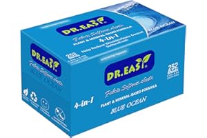 DR.EASY BLUE OCEAN Dryer Sheets Plant Based Formula 252 Ct Fabric Softener sheets for Laundry Essential Oil Scented No Dyes R