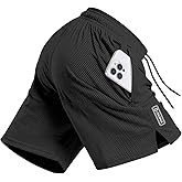 CANGHPGIN Men's Long Basketball Shorts with Zipper Pocket, 9" Quick Dry Gym Shorts Lightweight Workout Shorts Athletic