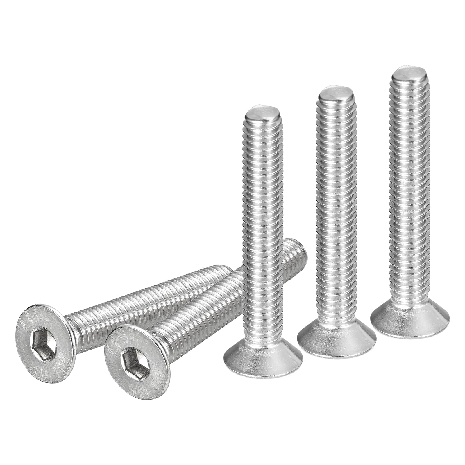 DTGN M6-1 x 40mm Flat Head Socket Cap Screws, 20 Pack 304 Stainless Steel Hex Socket Flat Head Screws, Full Thread, Countersunk Bolts